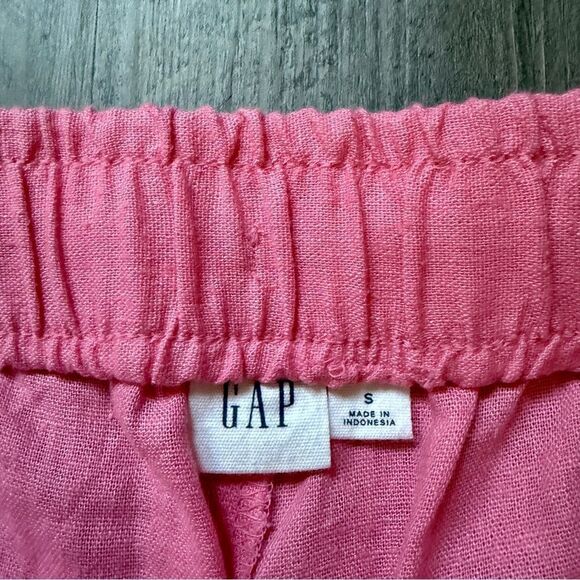 GAP High Rise Linen Shorts Bright Pink Comfy Weekend Small - Picture 2 of 8
